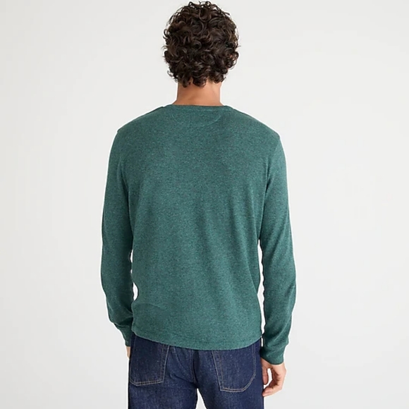 J. Crew Cotton-Cashmere Marled Forest Green T-Shirt Size Medium - Picture 4 of 7
